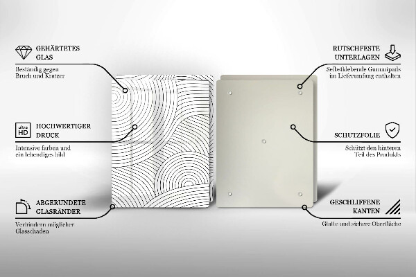 Herdabdeckung Abstraktion schwarzer Linien