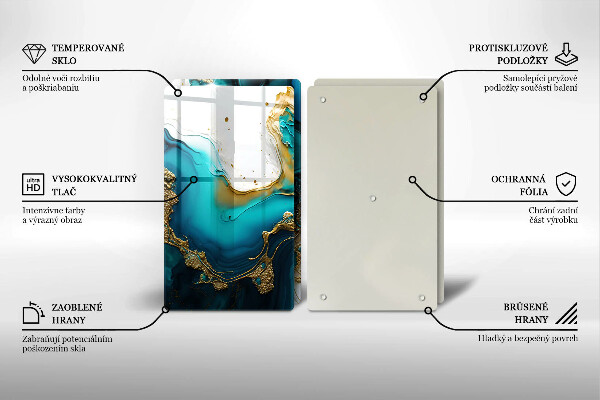 Herdabdeckung Türkisfarbene Abstraktion