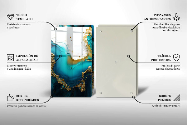 Herdabdeckung Türkisfarbene Abstraktion