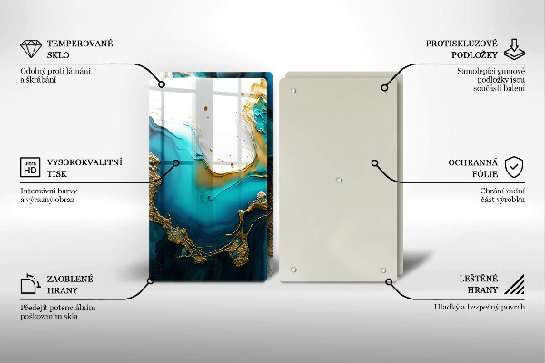 Herdabdeckung Türkisfarbene Abstraktion