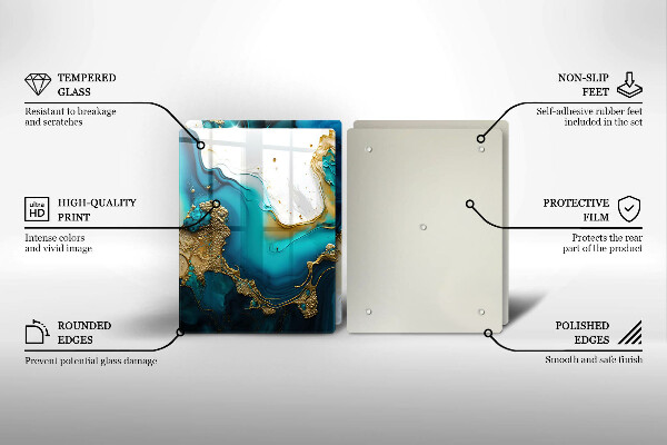 Herdabdeckung Türkisfarbene Abstraktion