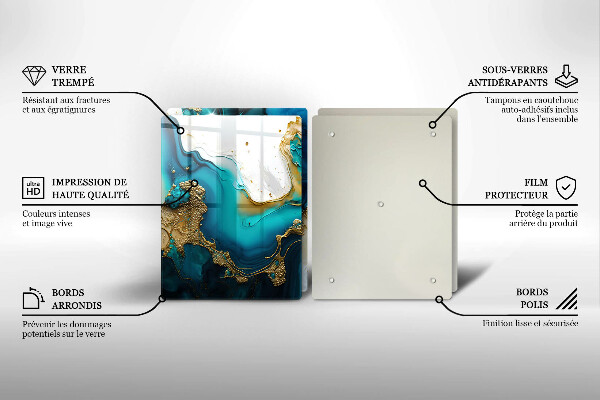 Herdabdeckung Türkisfarbene Abstraktion