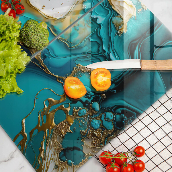 Herdabdeckung Türkisfarbene Abstraktion