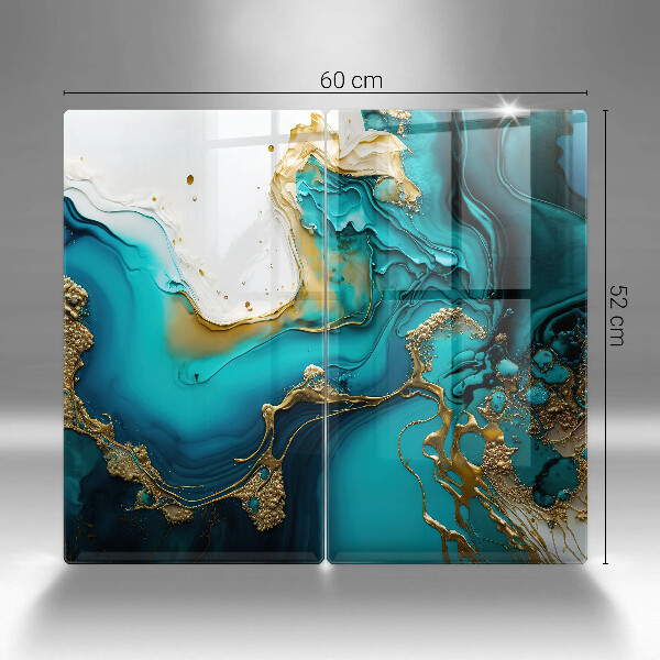 Herdabdeckung Türkisfarbene Abstraktion