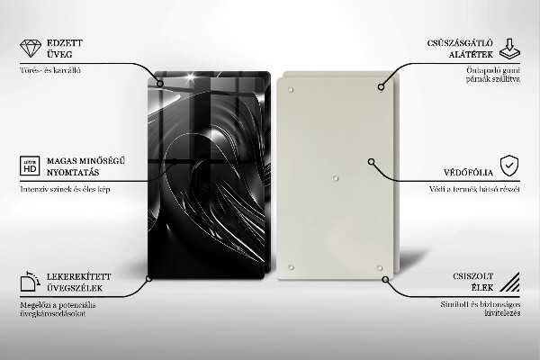 Herdabdeckplatte glas Abstrakte schwarze Masse