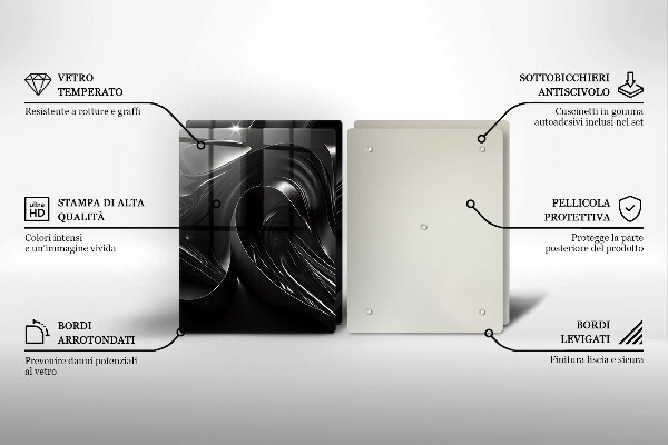Herdabdeckplatte glas Abstrakte schwarze Masse