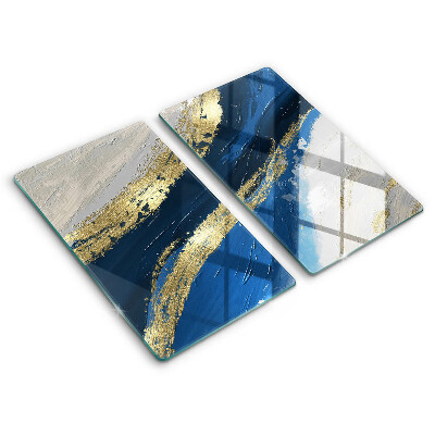 Herdabdeckplatte glas Textur mit Gold