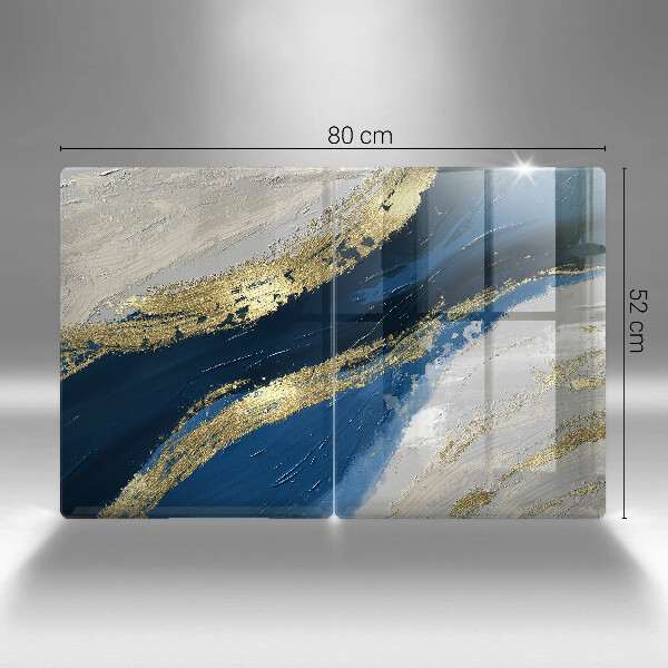 Herdabdeckplatte glas Textur mit Gold