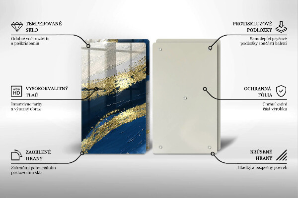 Herdabdeckplatte glas Textur mit Gold