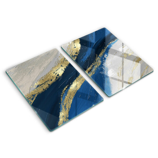 Herdabdeckplatte glas Textur mit Gold