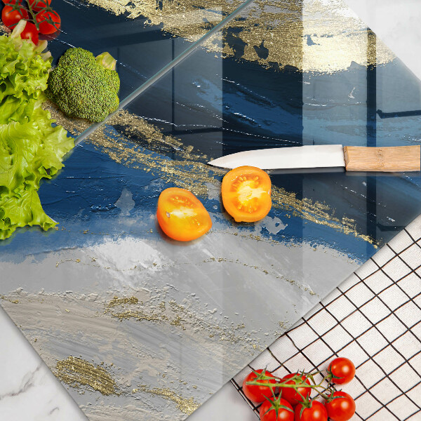 Herdabdeckplatte glas Textur mit Gold