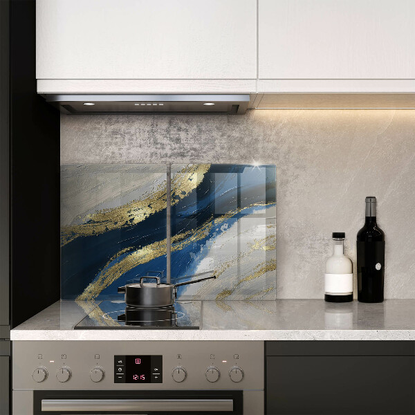 Herdabdeckplatte glas Textur mit Gold