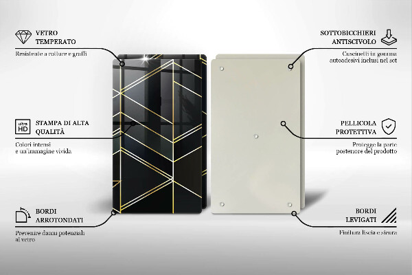 Herdabdeckplatte glas Abstrakte Dreiecke