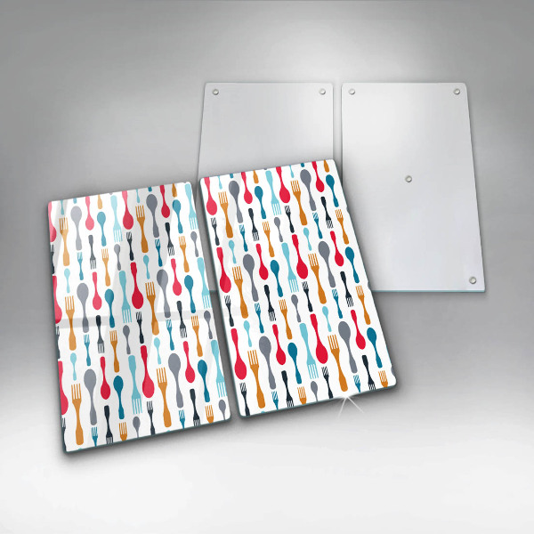 Herdabdeckplatte glas Löffelillustration