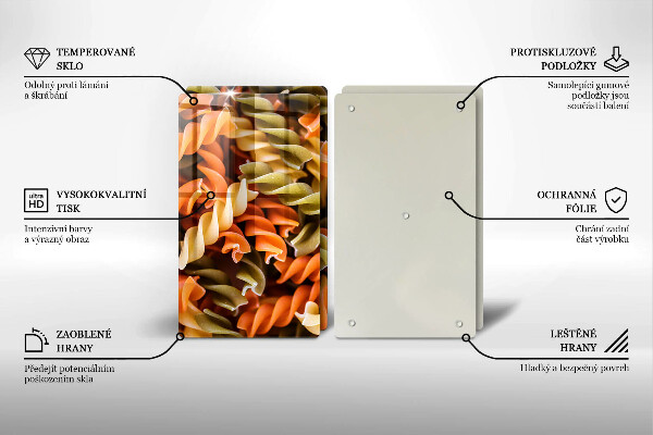 Herdabdeckplatte glas Fusilli