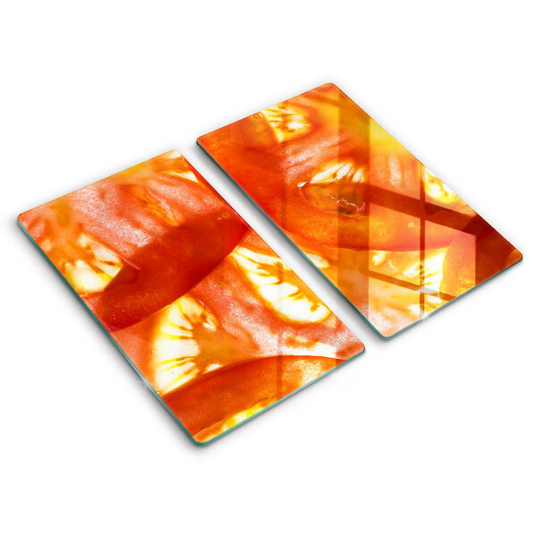 Herdabdeckplatte glas Eine Scheibe rote Tomate