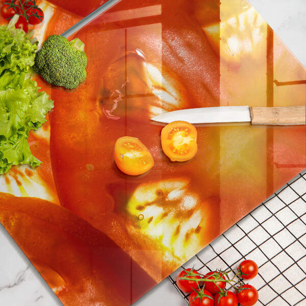 Herdabdeckplatte glas Eine Scheibe rote Tomate