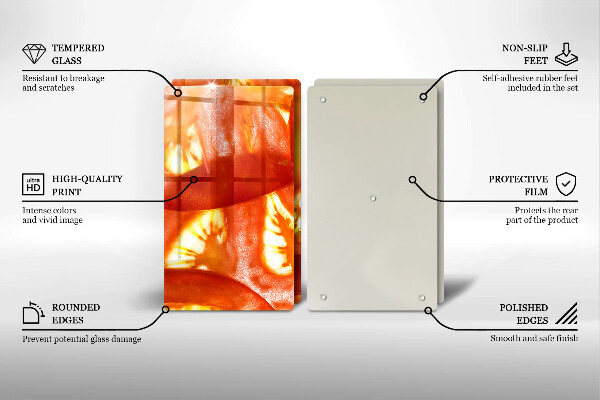 Herdabdeckplatte glas Eine Scheibe rote Tomate