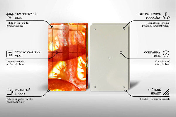 Herdabdeckplatte glas Eine Scheibe rote Tomate
