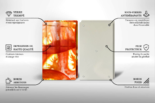 Herdabdeckplatte glas Eine Scheibe rote Tomate
