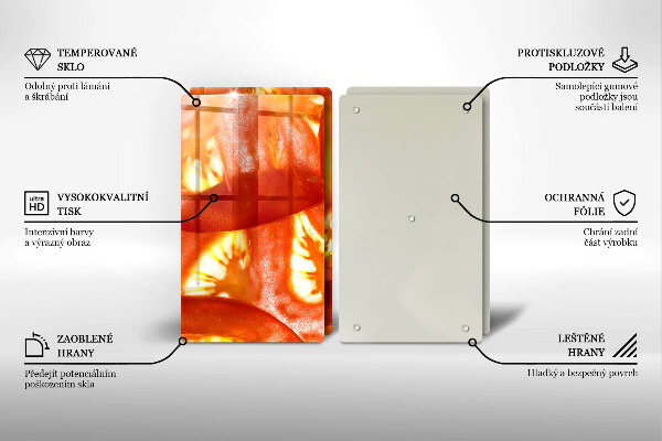 Herdabdeckplatte glas Eine Scheibe rote Tomate
