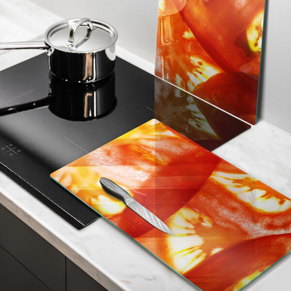 Herdabdeckplatte glas Eine Scheibe rote Tomate