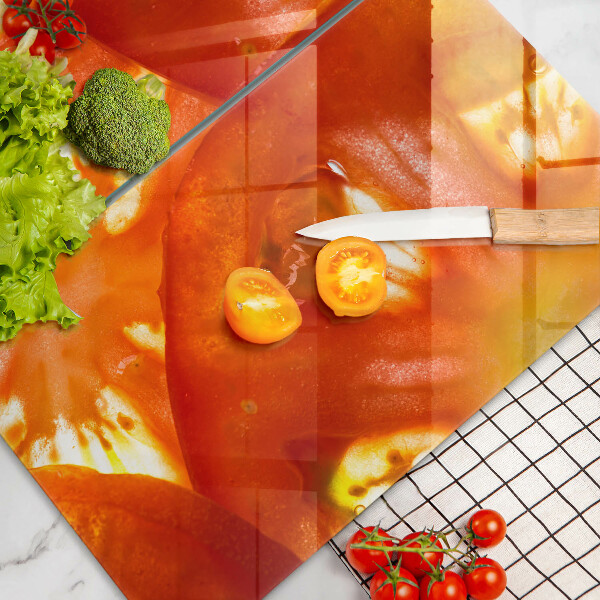 Herdabdeckplatte glas Eine Scheibe rote Tomate