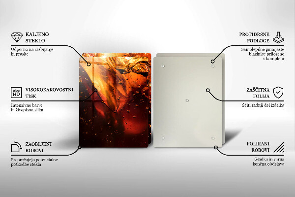 Herdabdeckplatte glas Cola-Getränk mit Eis