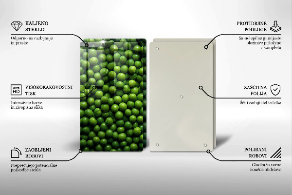 Herdabdeckplatte glas grüne Bohne