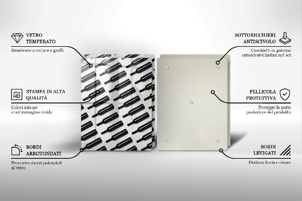 Herdabdeckplatte glas Schwarze Weinflaschen