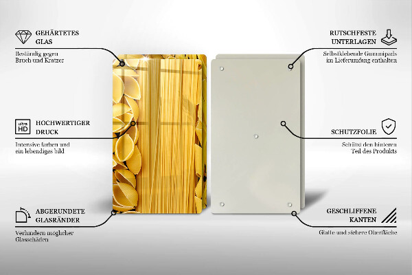 Herdabdeckplatte glas Pasta