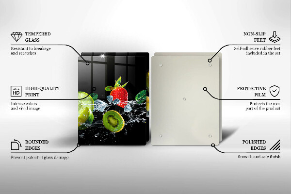 Herdabdeckplatte glas Früchte im Wasser