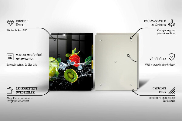 Herdabdeckplatte glas Früchte im Wasser