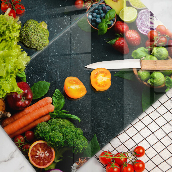 Herdabdeckplatte glas Frisches Gemüse