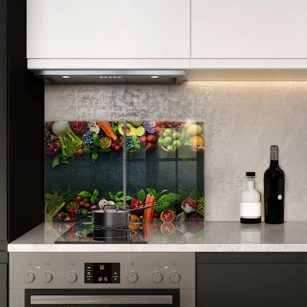 Herdabdeckplatte glas Frisches Gemüse