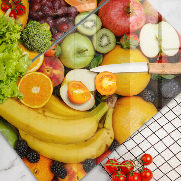 Herdabdeckplatte glas Obstsammlung