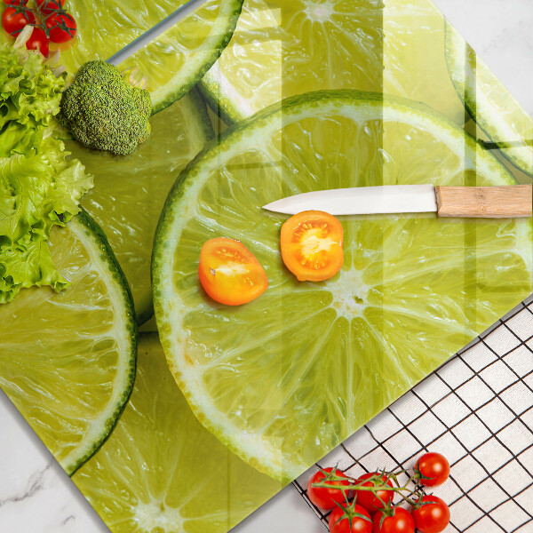 Herdabdeckplatte glas Limettenscheiben