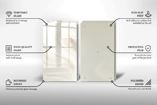 Herdabdeckplatte glas Cremige Textur