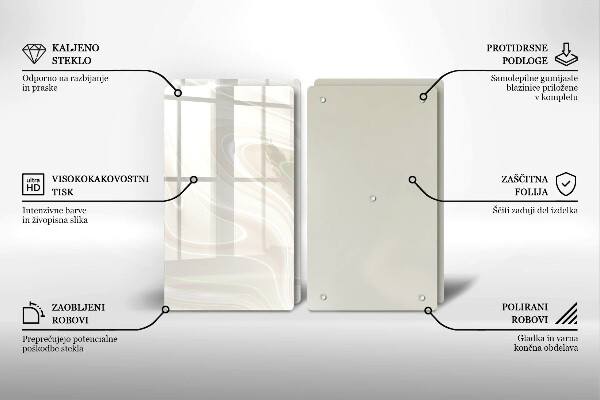Herdabdeckplatte glas Cremige Textur