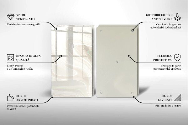 Herdabdeckplatte glas Cremige Textur