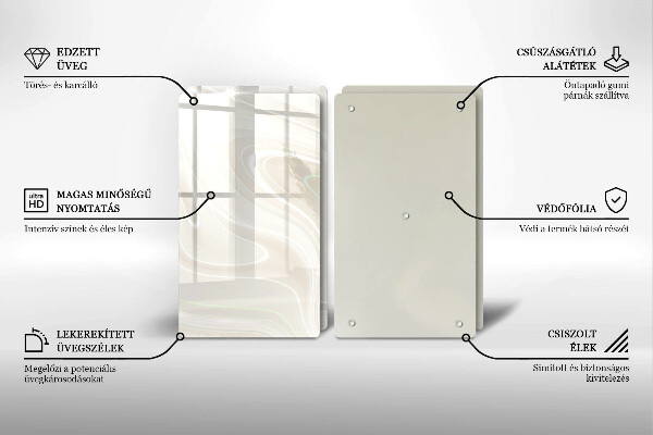 Herdabdeckplatte glas Cremige Textur