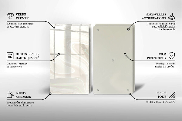 Herdabdeckplatte glas Cremige Textur