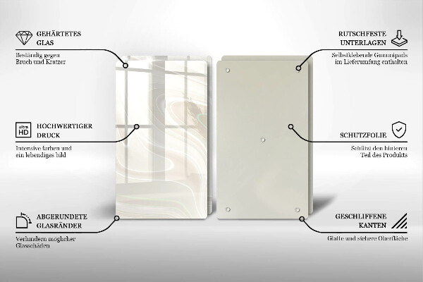 Herdabdeckplatte glas Cremige Textur