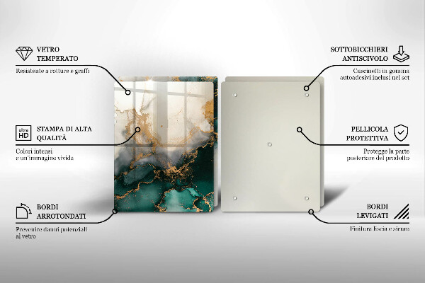 Herdabdeckplatte glas Mehrfarbiger Marmor