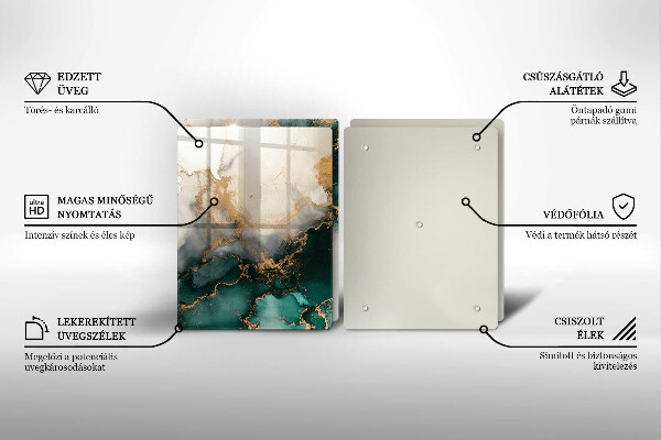 Herdabdeckplatte glas Mehrfarbiger Marmor
