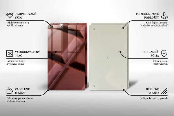 Herdabdeckplatte glas Schokoladenwürfel