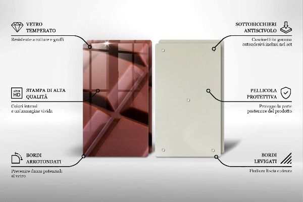 Herdabdeckplatte glas Schokoladenwürfel