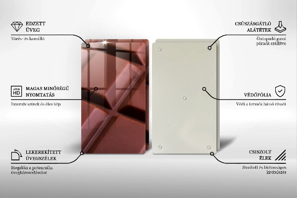Herdabdeckplatte glas Schokoladenwürfel