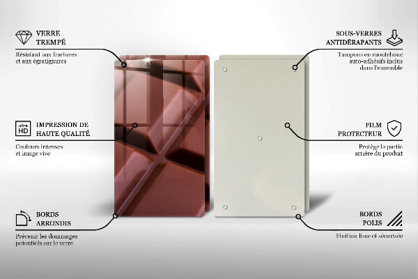 Herdabdeckplatte glas Schokoladenwürfel