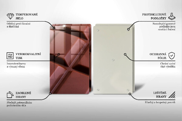 Herdabdeckplatte glas Schokoladenwürfel